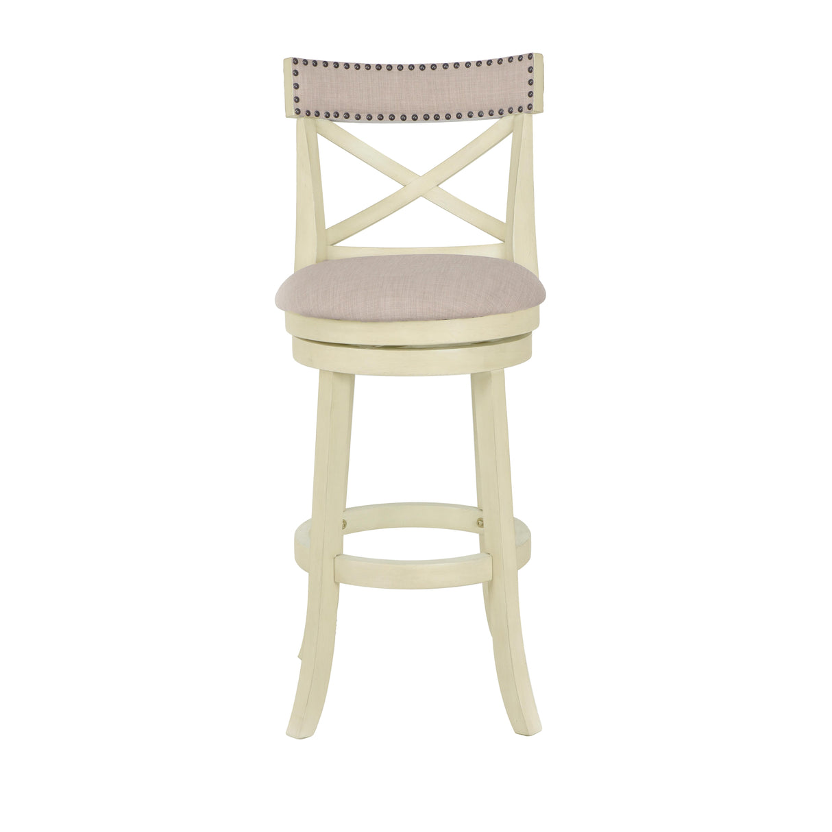 YORK 29" BAR STOOL-ANT WHITE W/FABRIC SEAT - galleria furniture outlet