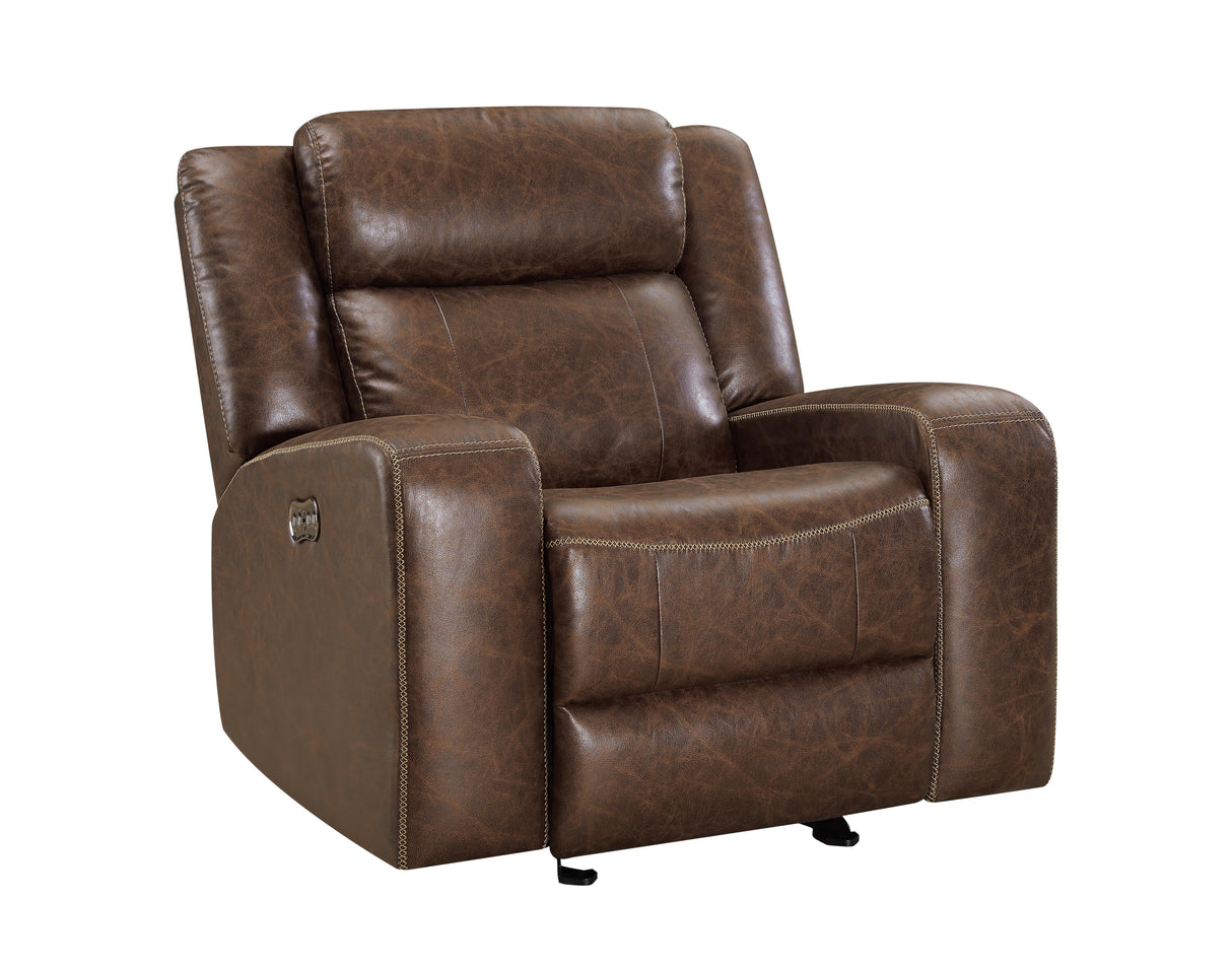 ATTICUS GLIDER RECLINER W/PWR HR & FR-MOCHA