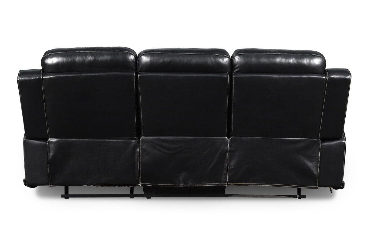 VEGA DUAL RECLINER SOFA - PREMIER BLACK - galleria furniture outlet