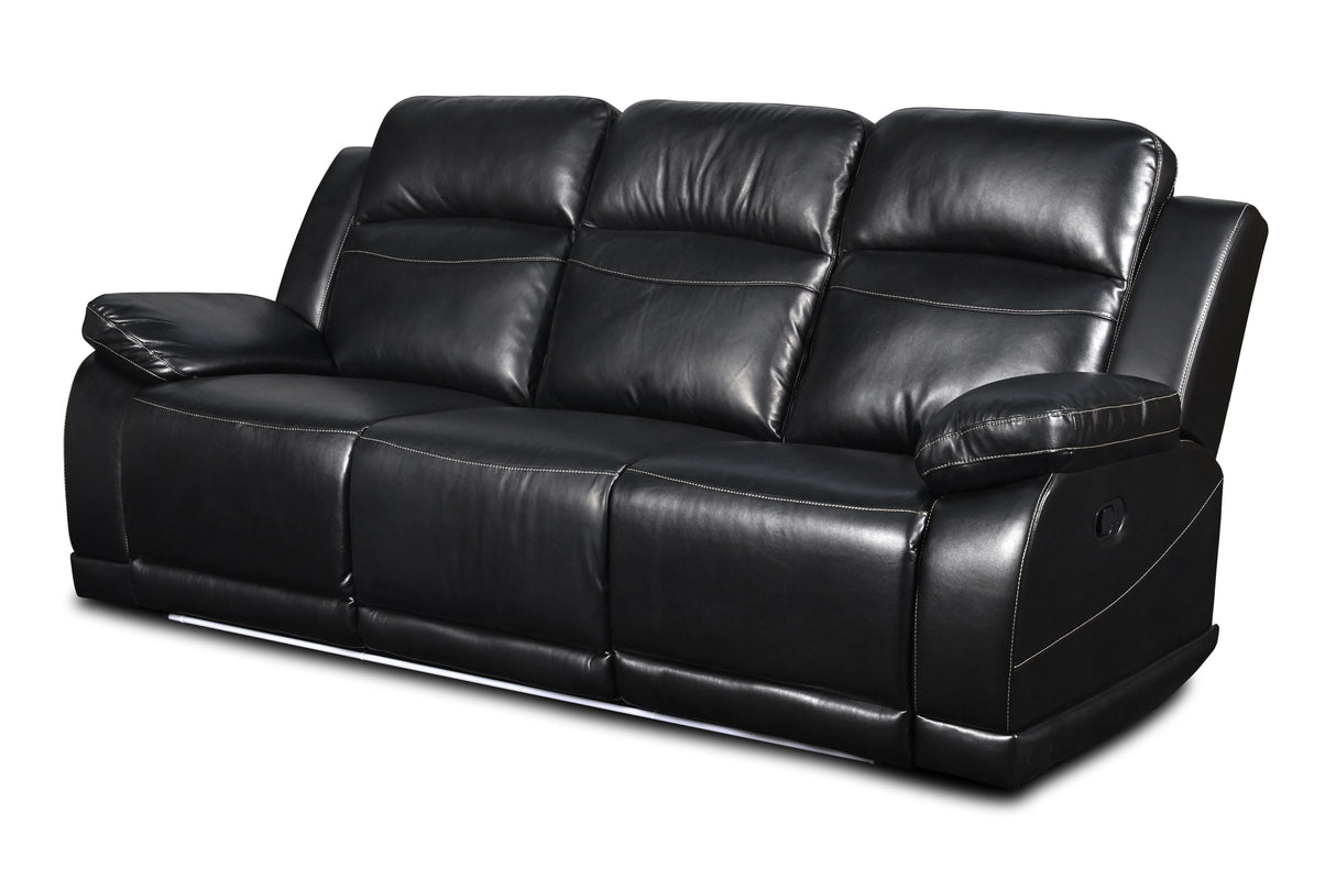 VEGA DUAL RECLINER SOFA - PREMIER BLACK - galleria furniture outlet