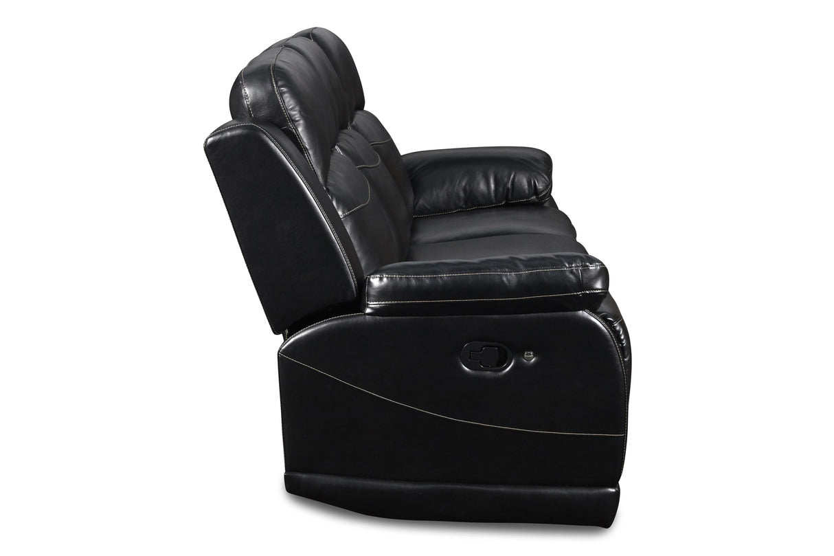 VEGA DUAL RECLINER SOFA - PREMIER BLACK - galleria furniture outlet
