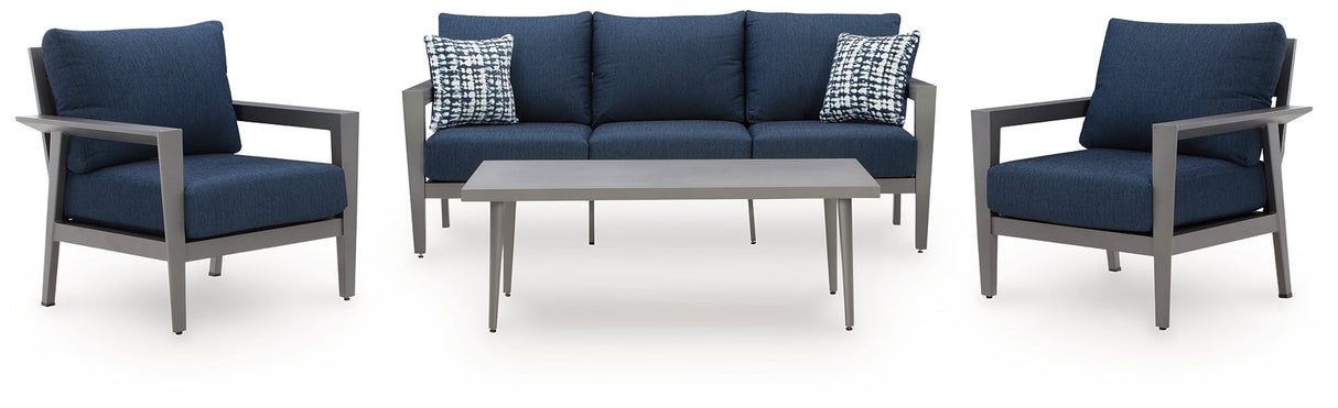Gali Outdoor Sofa/Chairs/Table Set (Set of 4)