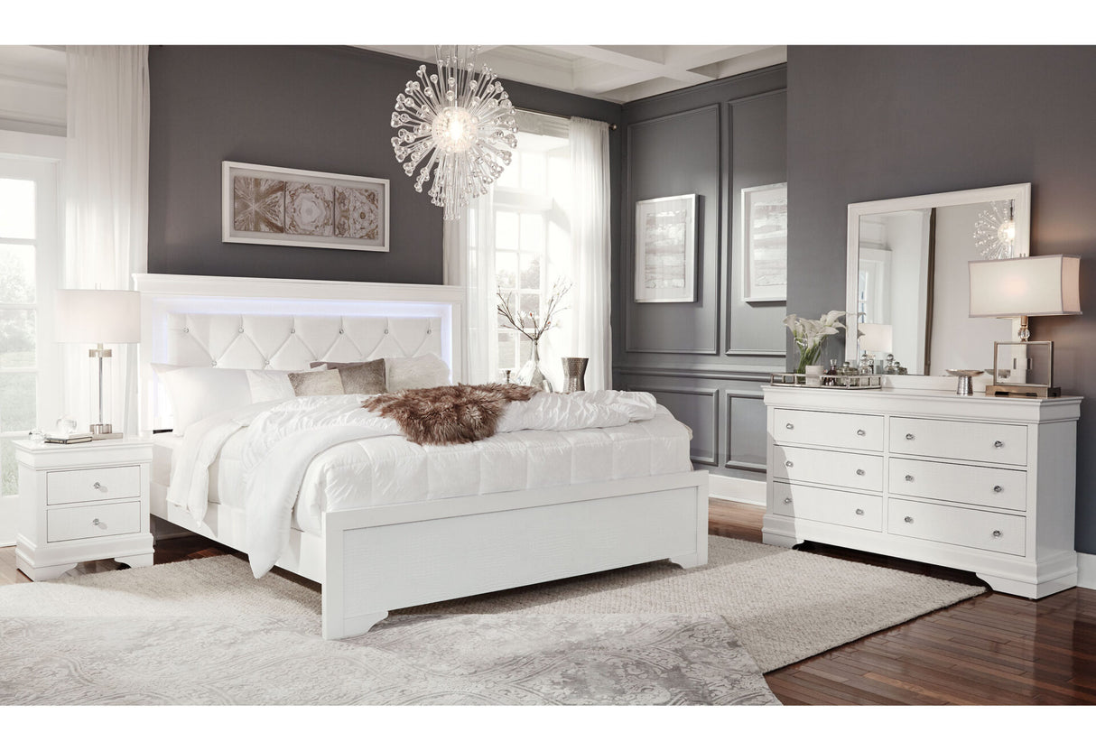 Pompei Metallic White Group With Led
