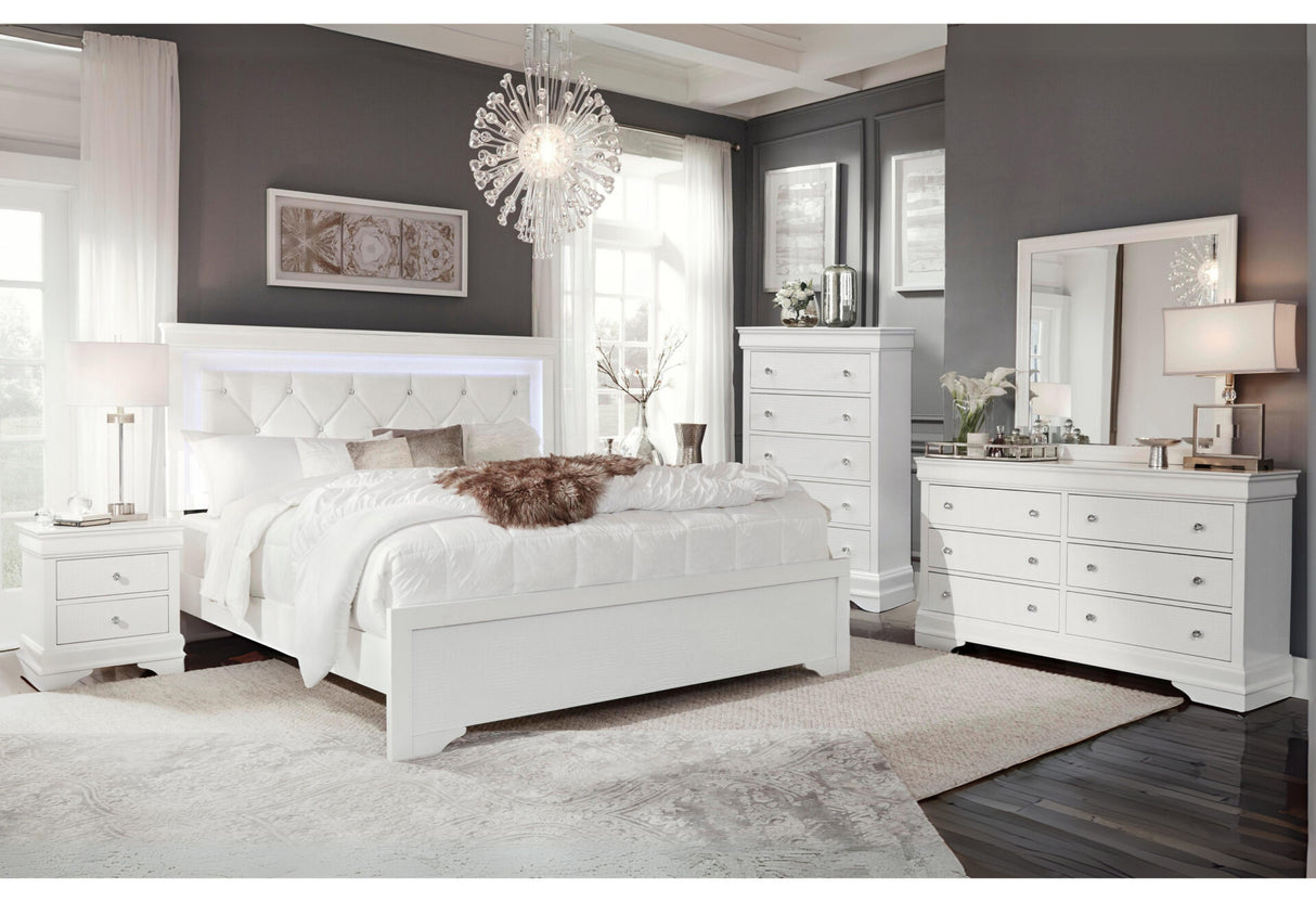 Pompei Metallic White Group With Led