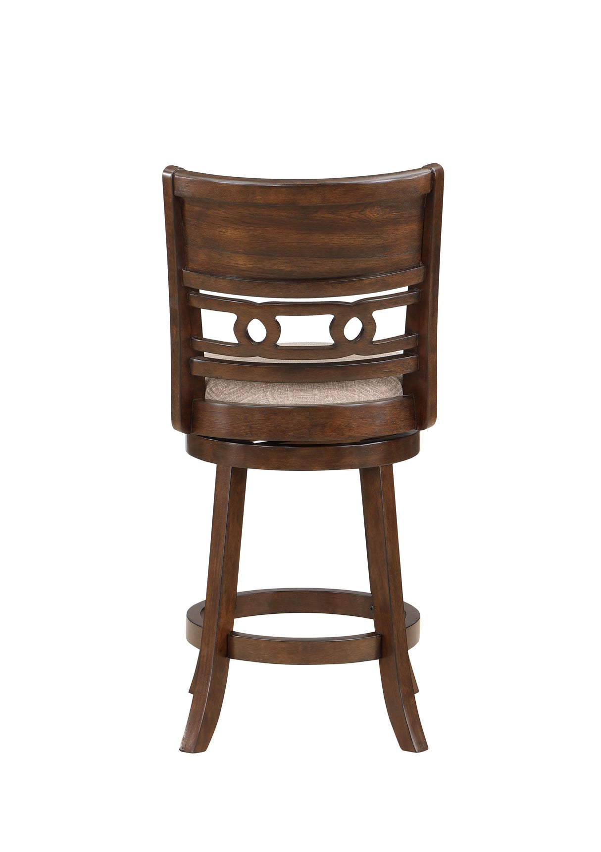 Gia 24" Swivel Counter Stool-Cherry W/Brown Fabric Seat