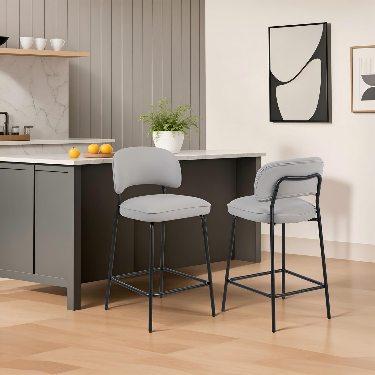 Blythe Ivory Vegan Leather Counter Chair (2 Per Carton)