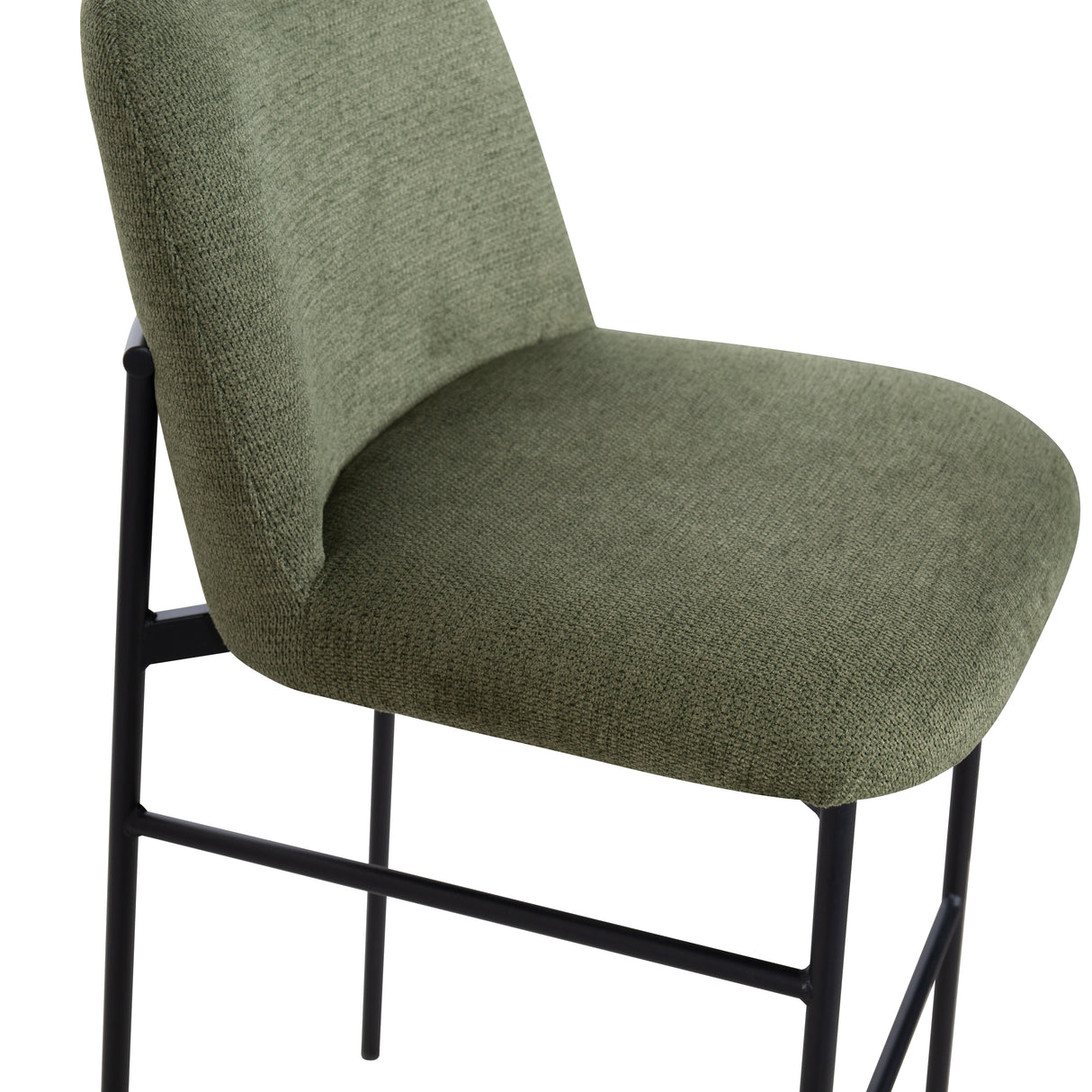 Erik Bar Chair W/ Black Metal Frame- Green (2 Per Carton)