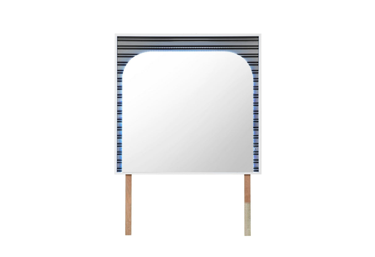 Talia White Mirror With Led - galleria furniture outlet