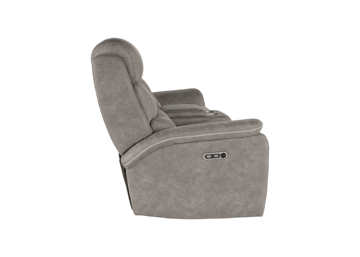 Kamari Console Loveseat W/Pwr Hr & Fr-Gray