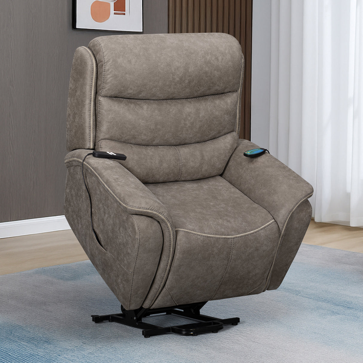 Kamari Power Lift Recliner W/ Heat & Massage-Gray
