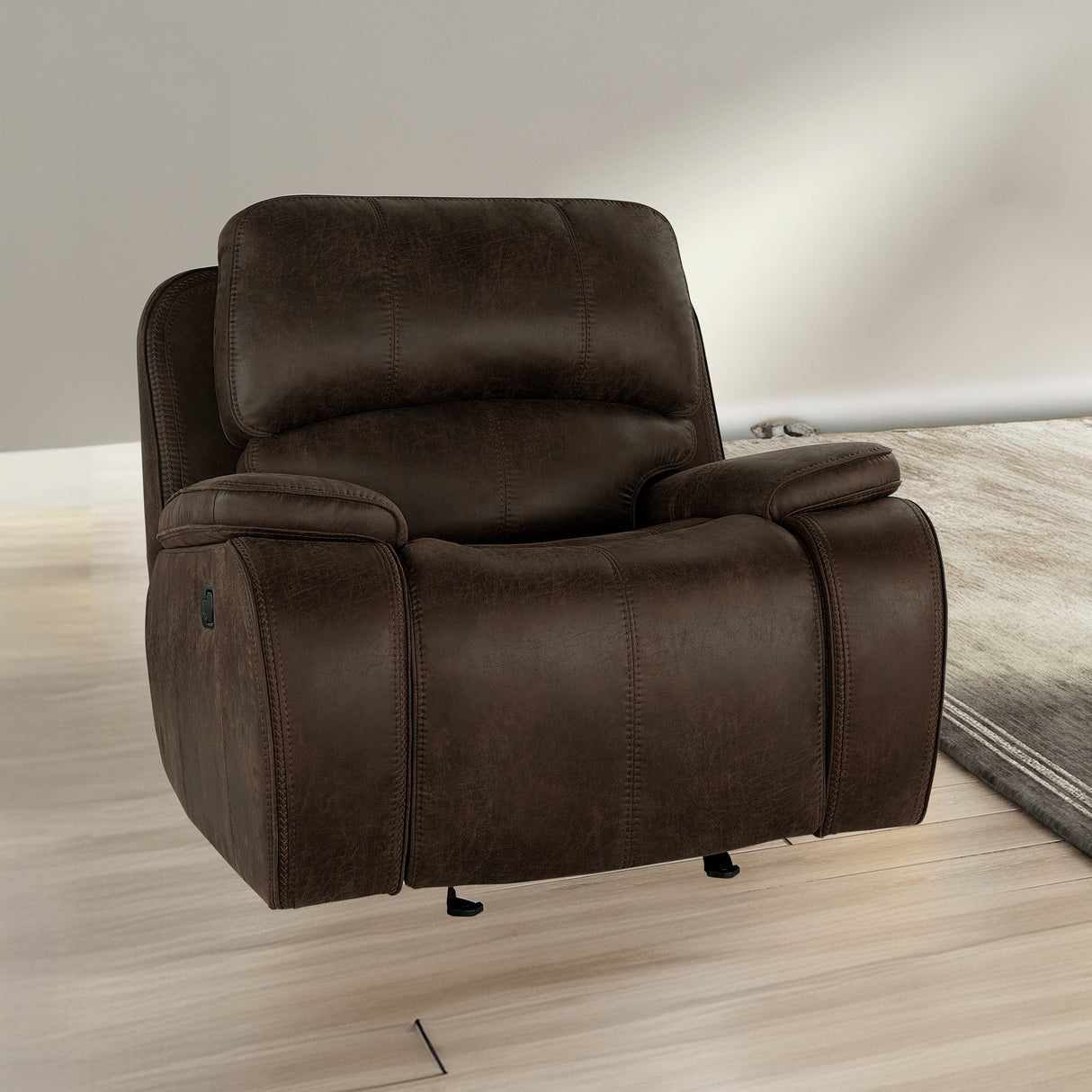 Brookings Glider Recliner-Brown