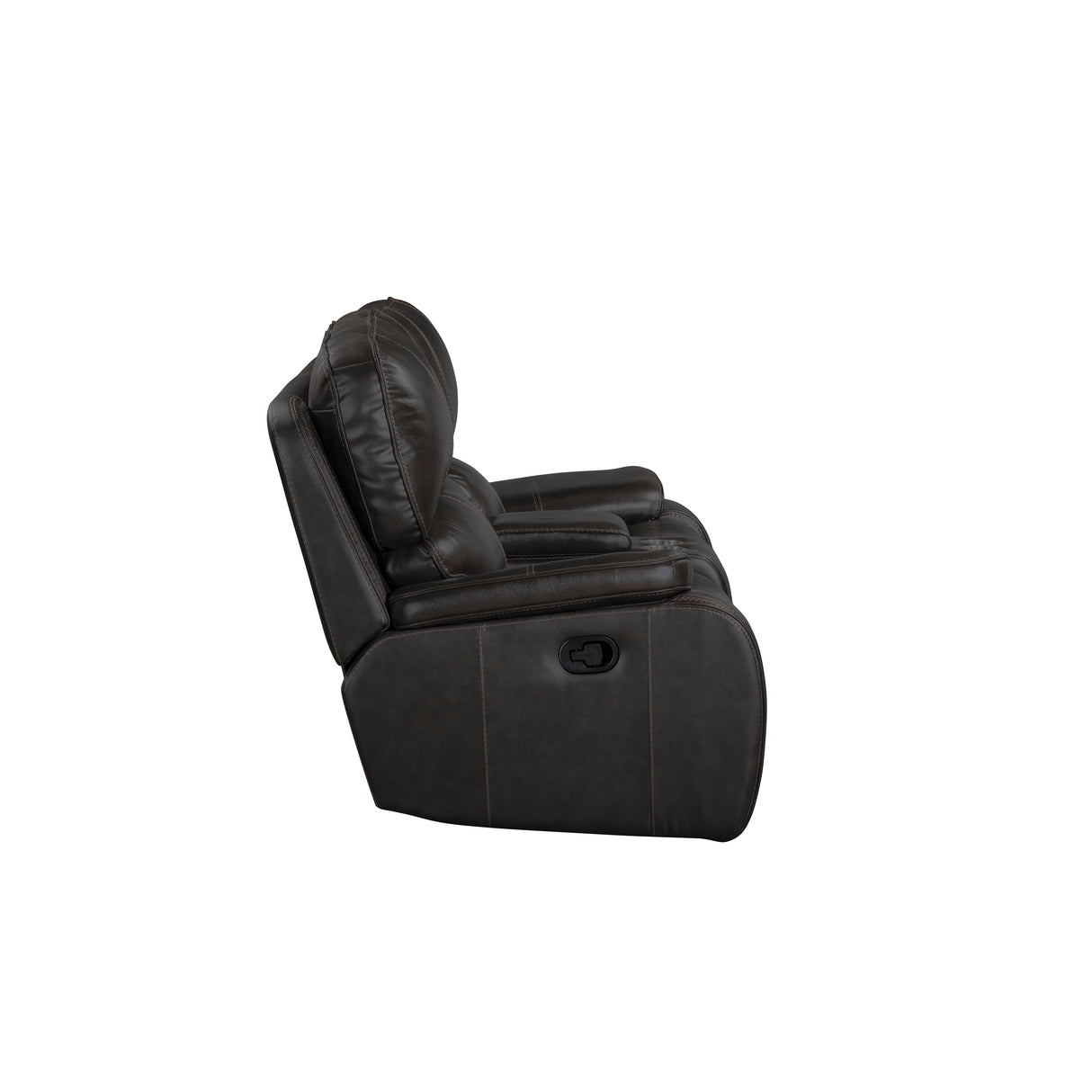 Brookings Console Loveseat W/ Dual Recliners-Charcoal