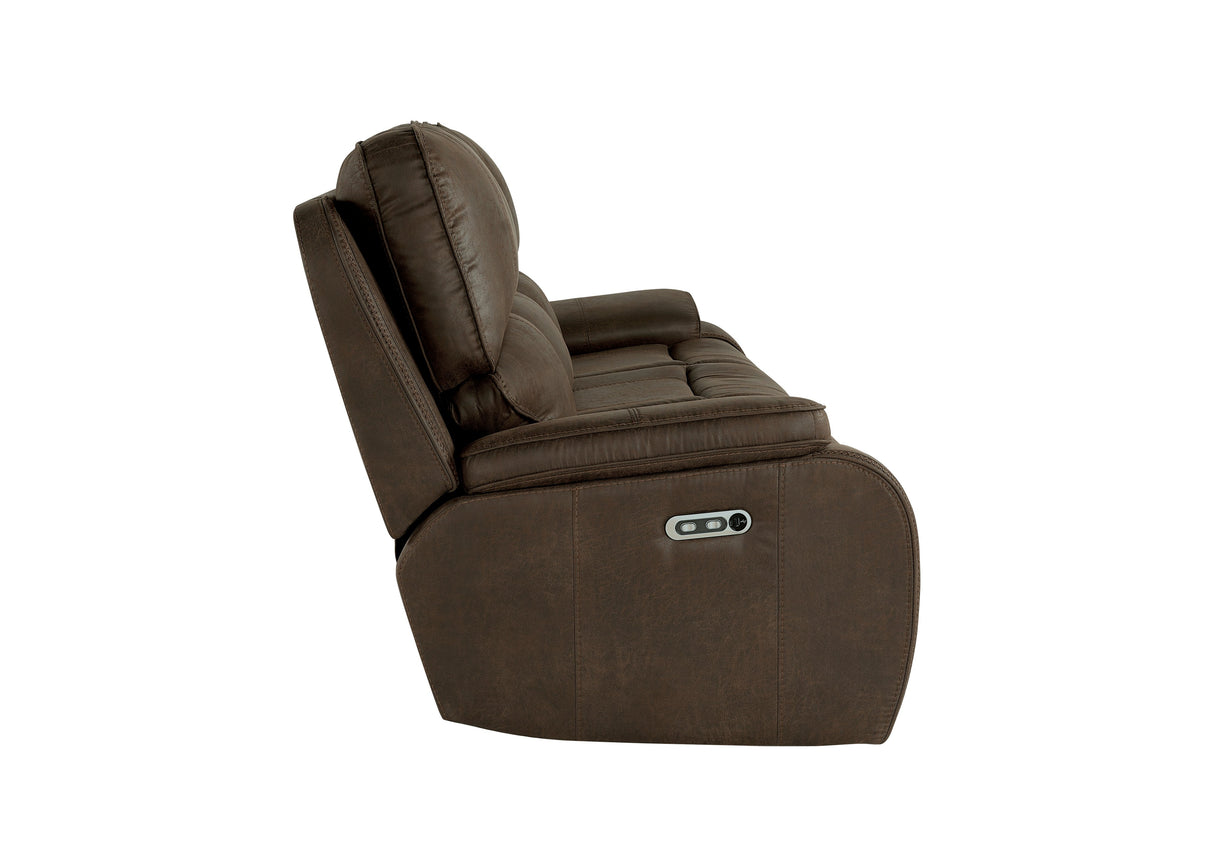 Brookings Sofa W/Pwr Hr & Fr-Brown