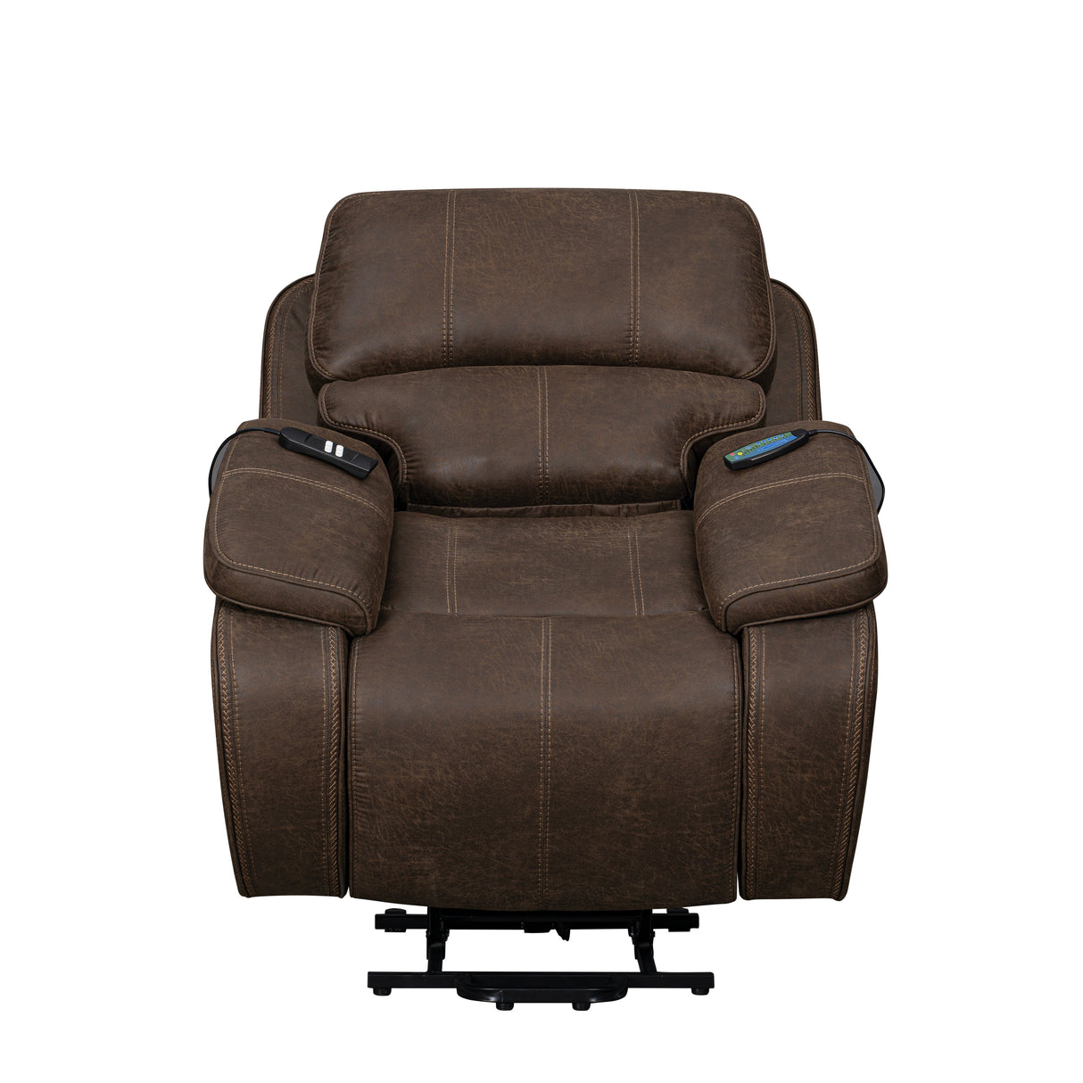 Brookings Power Lift Recliner W/ Heat & Massage-Brown