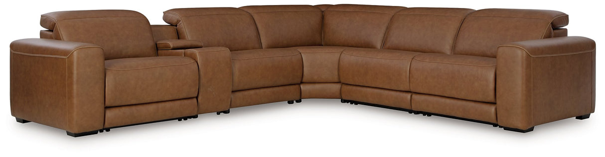Magic Man 5-Piece Power Reclining Sectional - galleria furniture outlet