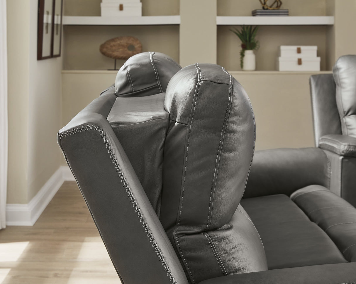 Bleckley Power Reclining Loveseat with Console - galleria furniture outlet
