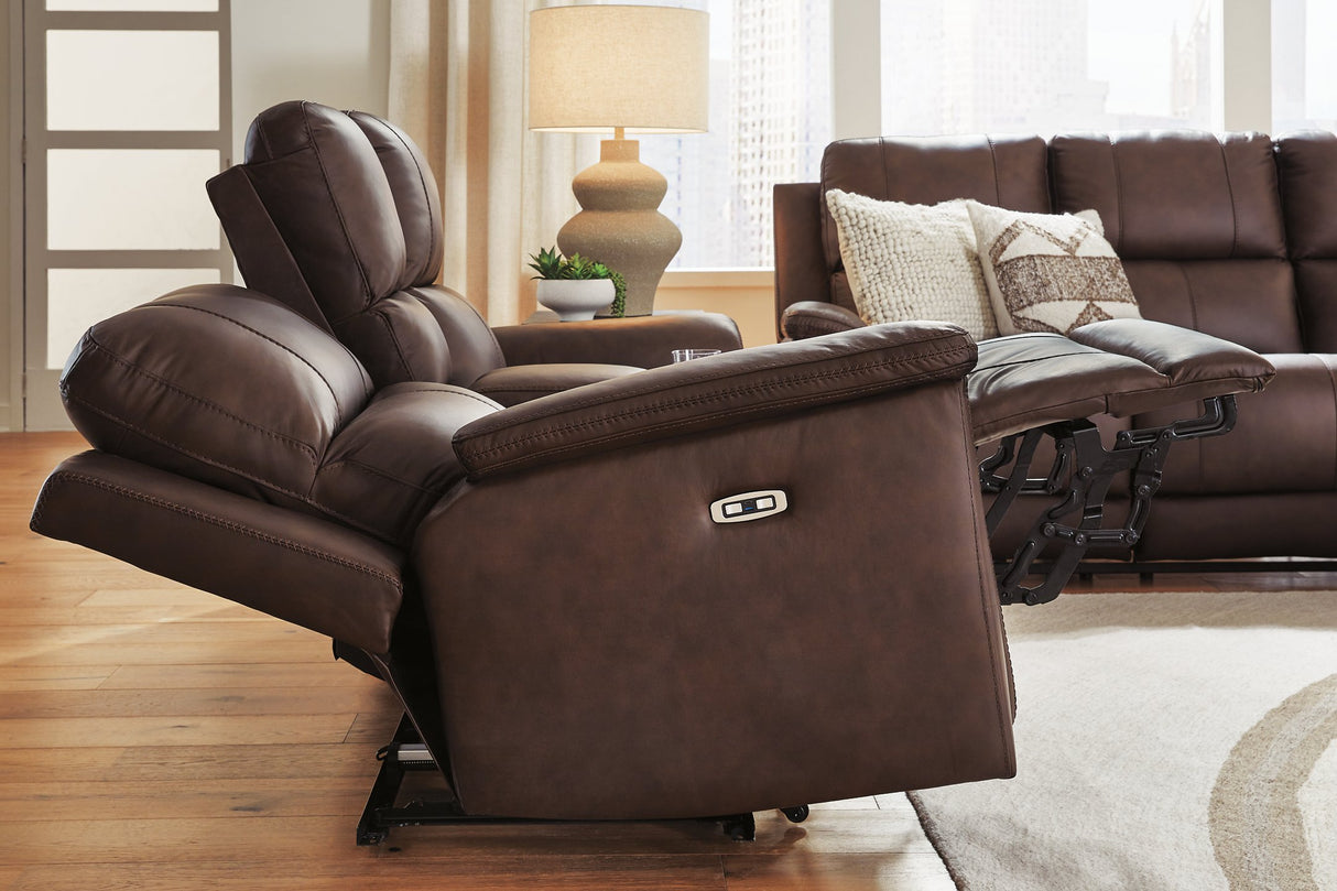 Bleckley Power Reclining Loveseat with Console - galleria furniture outlet
