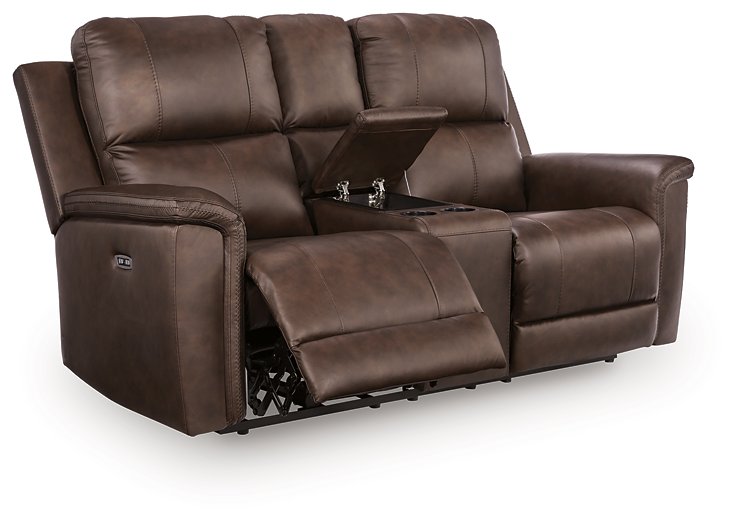 Bleckley Power Reclining Loveseat with Console - galleria furniture outlet