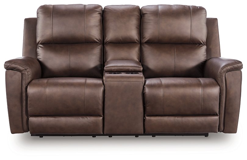 Bleckley Power Reclining Loveseat with Console - galleria furniture outlet