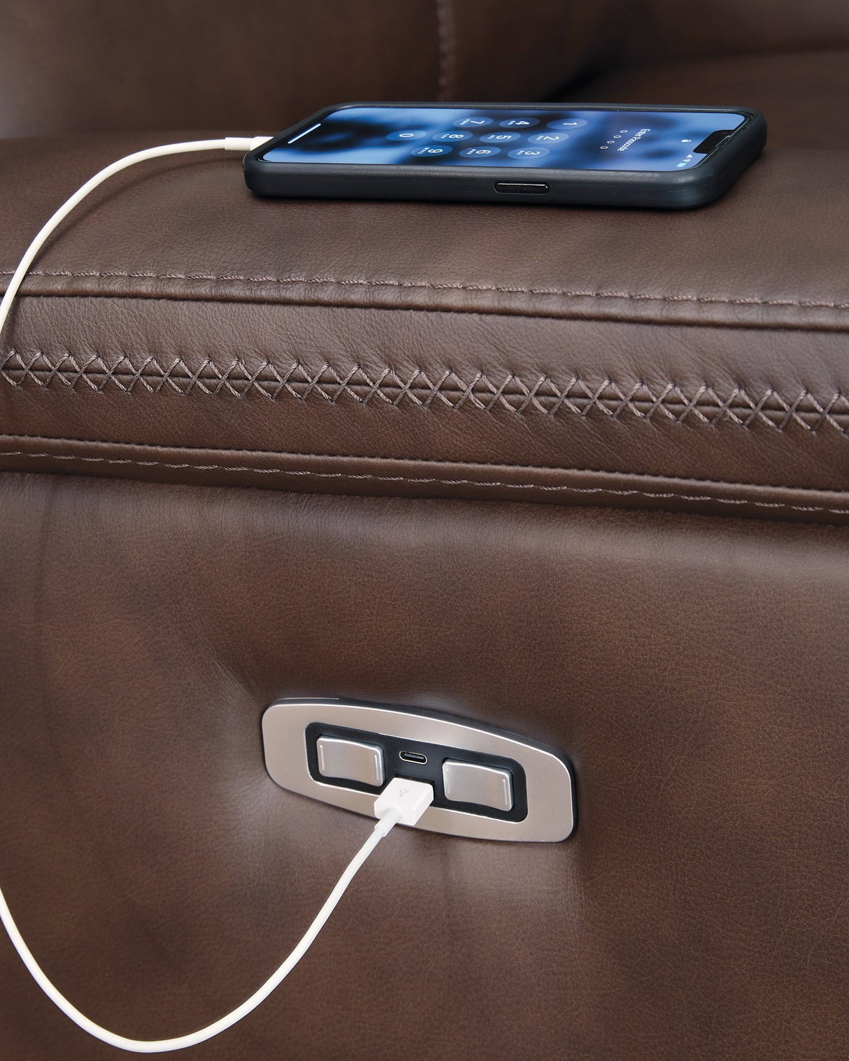 Bleckley Power Reclining Loveseat with Console - galleria furniture outlet