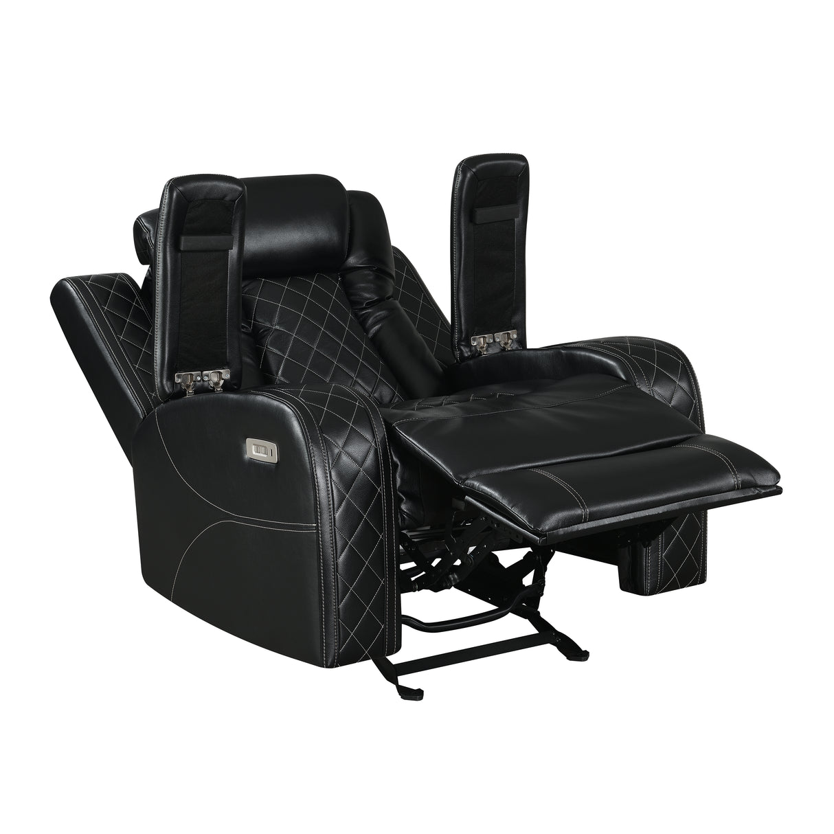 Orion Ii Glider Recliner W/ Pwr Fr & Hr-Black