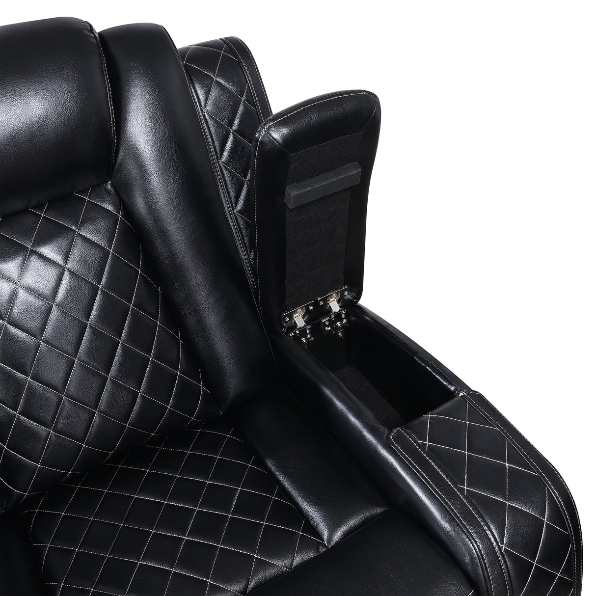 Orion Ii Console Loveseat W/ Dual Recliners-Black