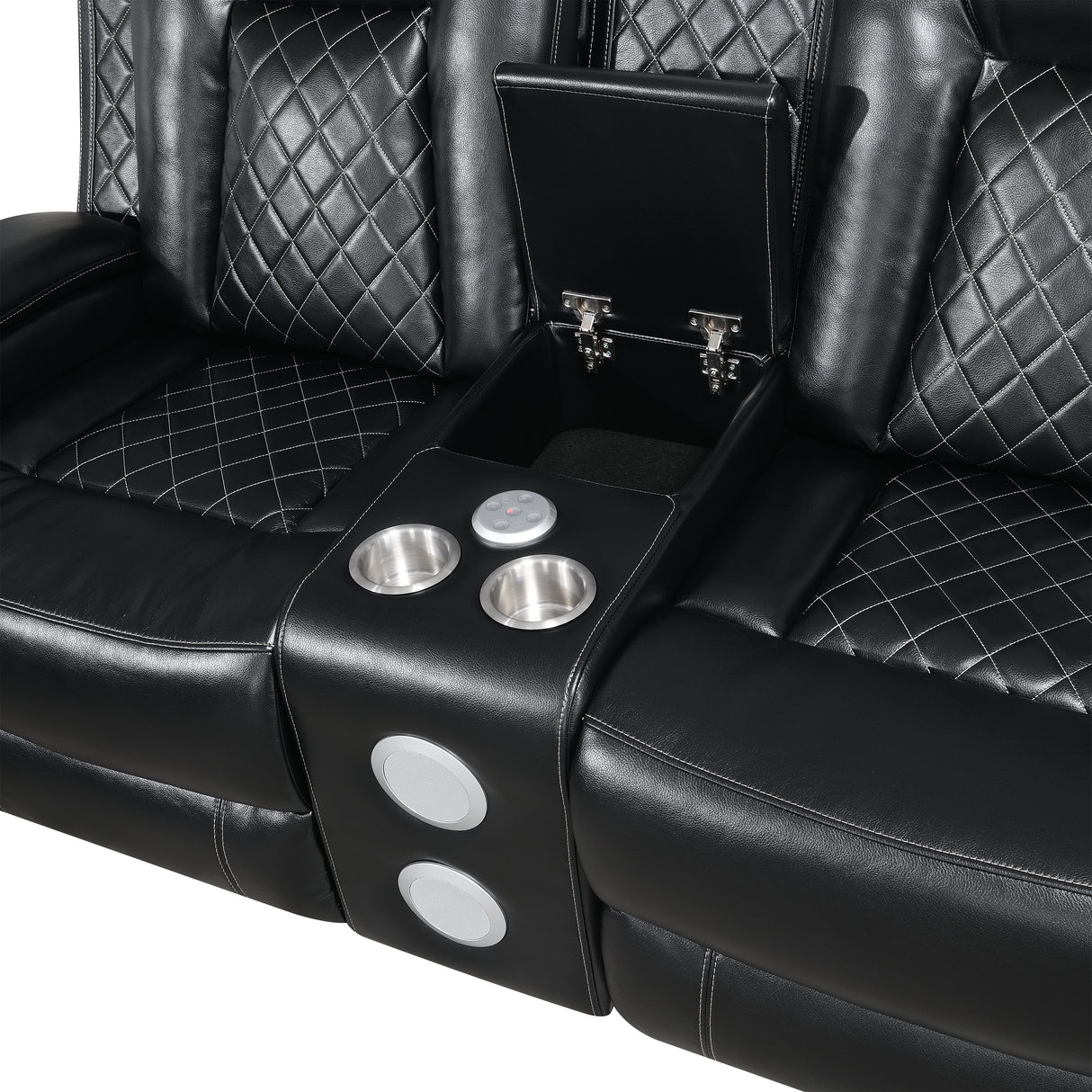 Orion Ii Console Loveseat W/ Pwr Fr & Hr-Black