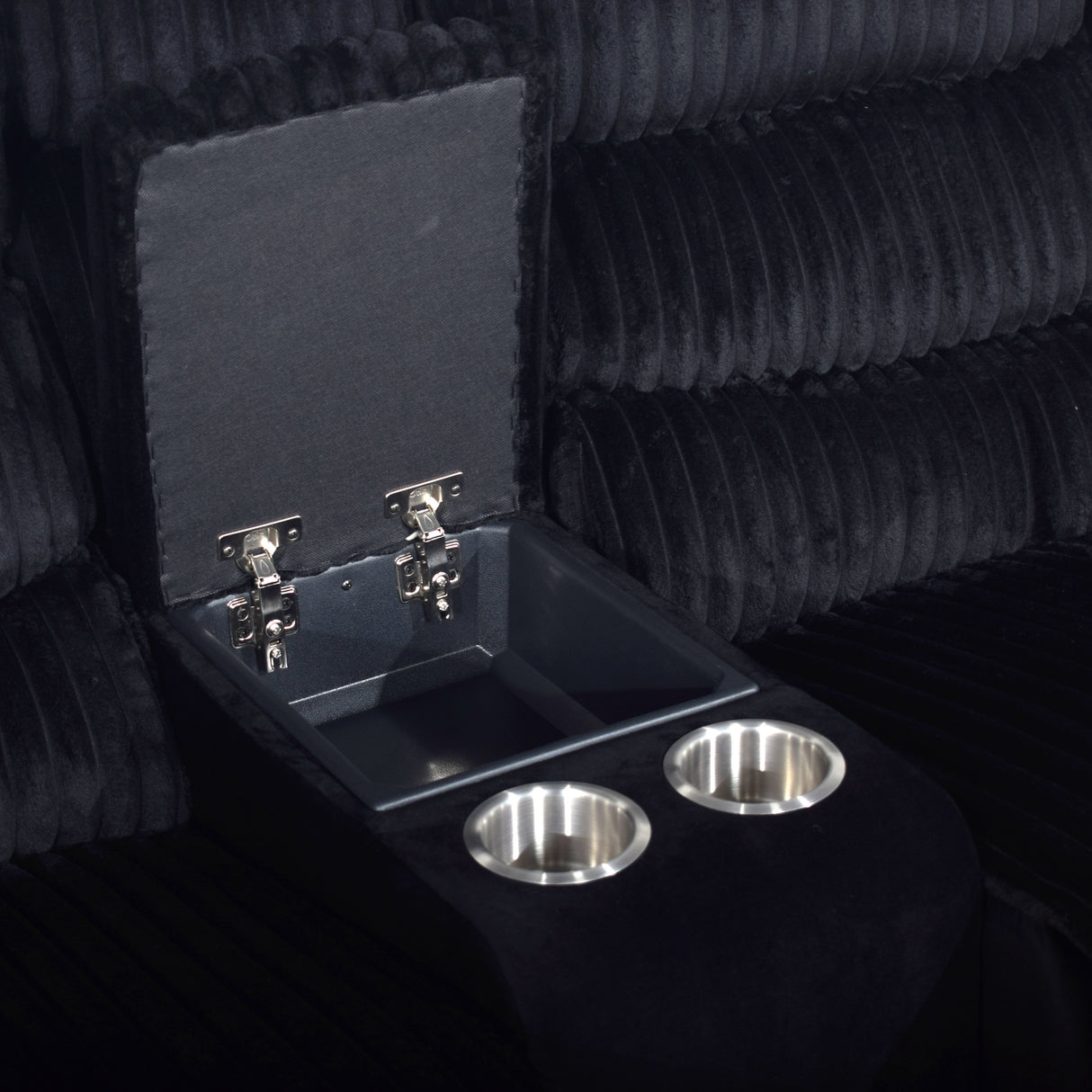 Willow Console Loveseat W/ Dual Recliners-Black