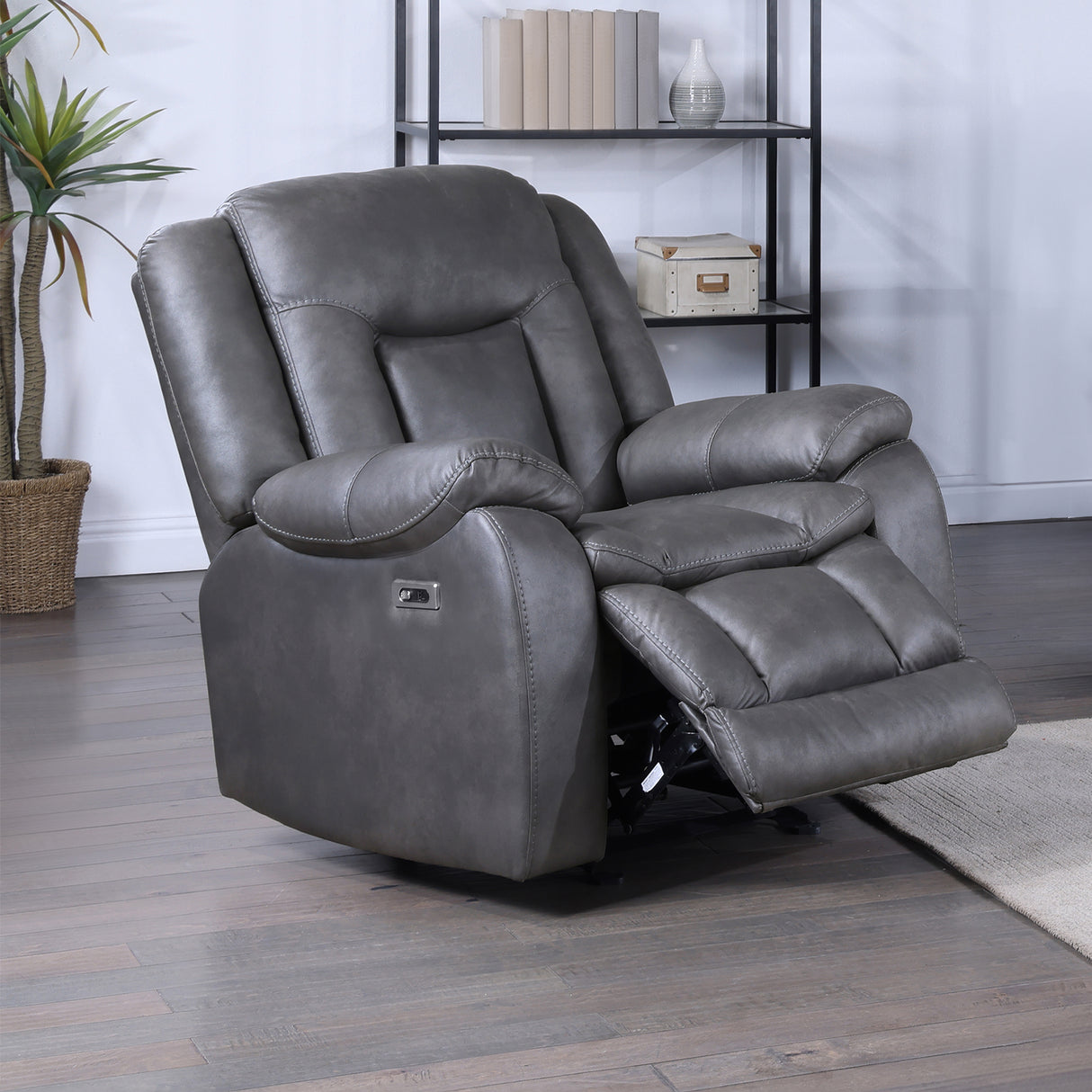 Morello Glider Recliner W/Pwr Fr- Gray