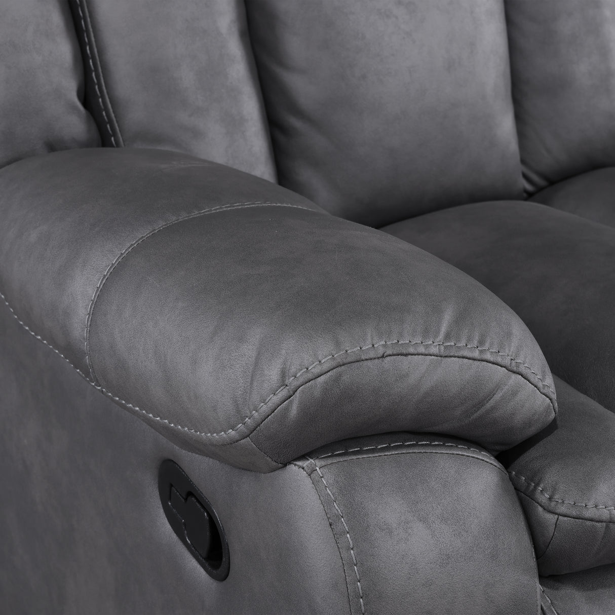 Morello Console Loveseat W/ Dual Recliners-Gray