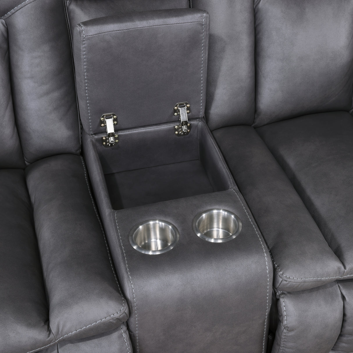 Morello Console Loveseat W/Pwr Fr-Gray