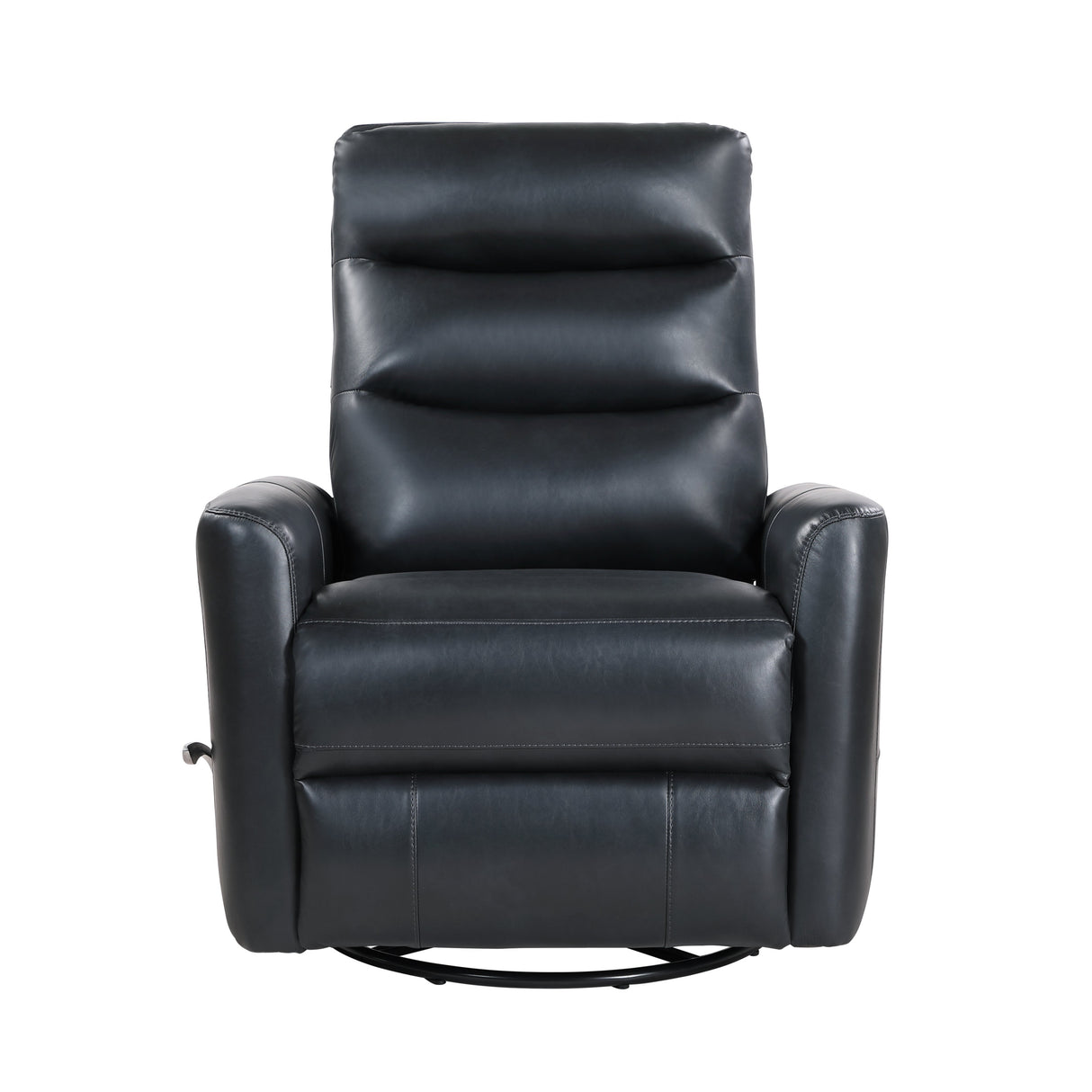 Takami Swivel Recliner-Black Vegan Leather