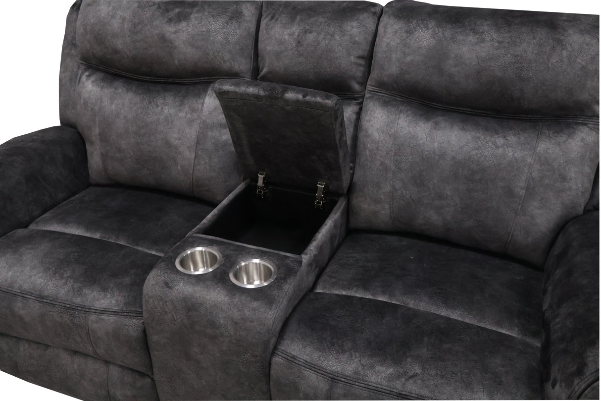 Park City Console Loveseat W/ Pwr Fr-Slate