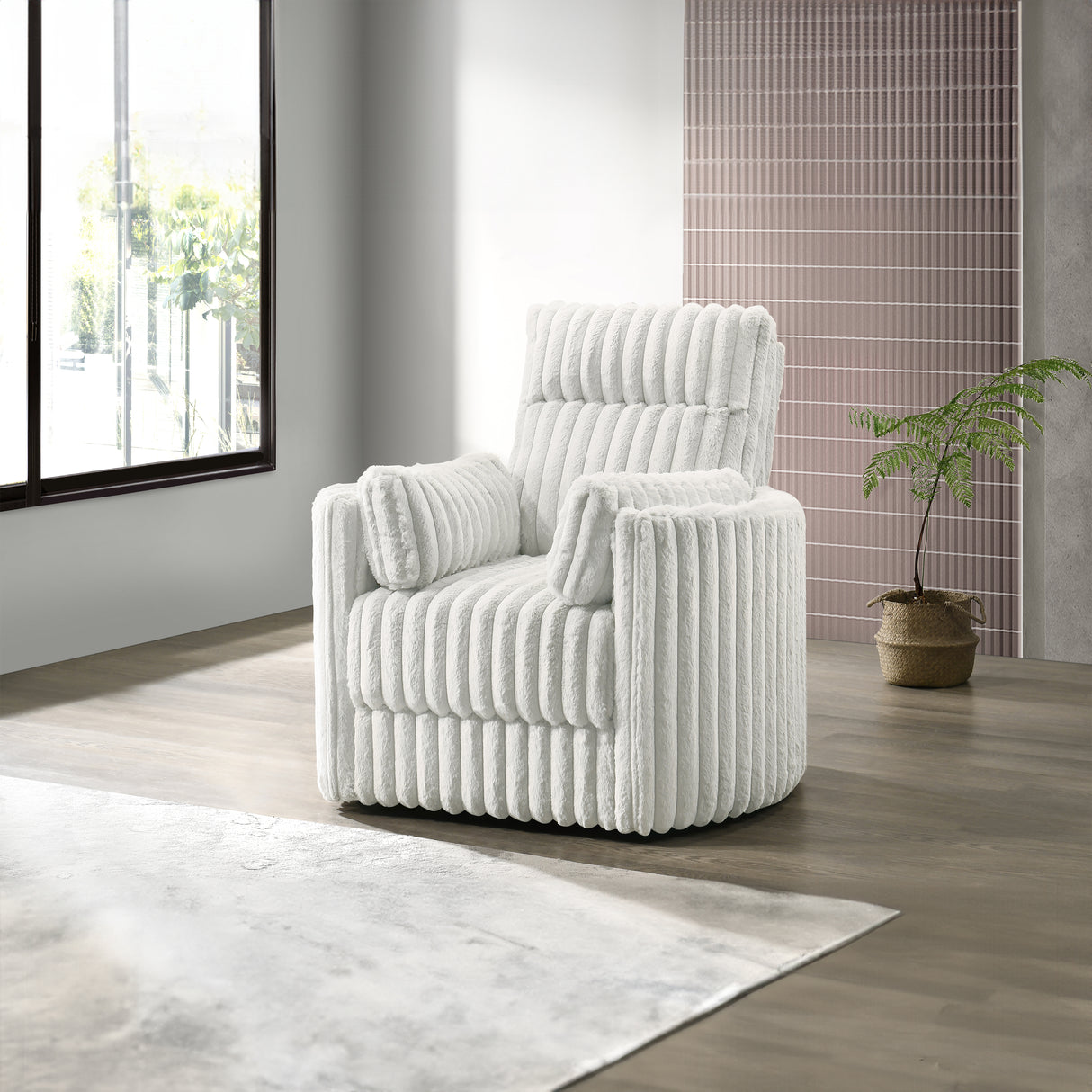 Embrace Swivel Accent Chair-White