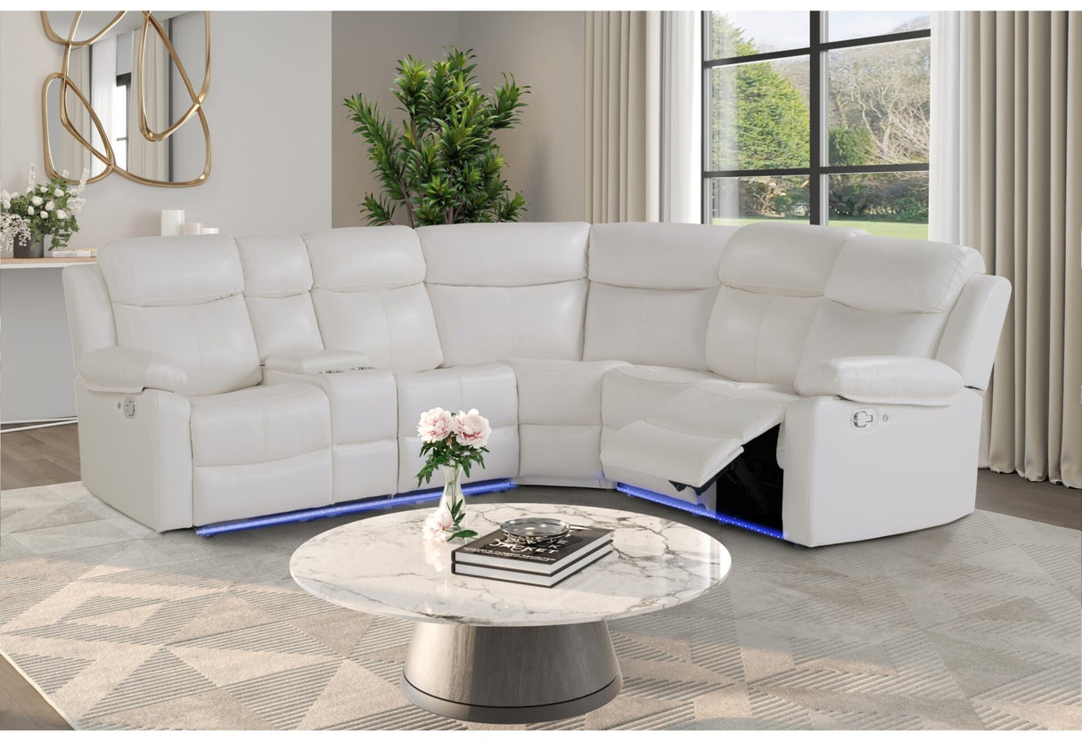 U6026 Blanche White Sectional Sofa - galleria furniture outlet