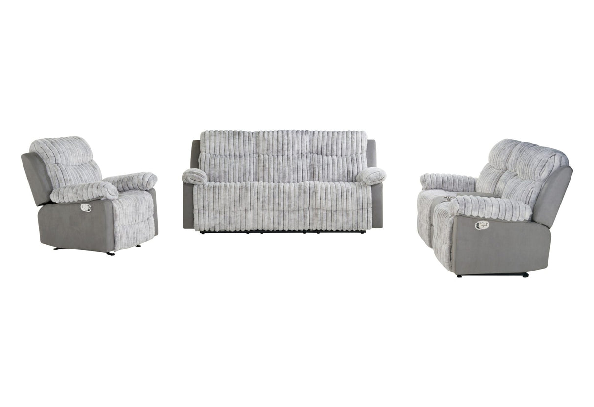 U6028 Reclining Sofa-Console Reclining Loveseat with Glider Recliner