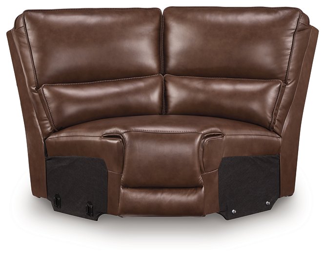 DeepWakes Reclining Sectional with Storage Console - galleria furniture outlet
