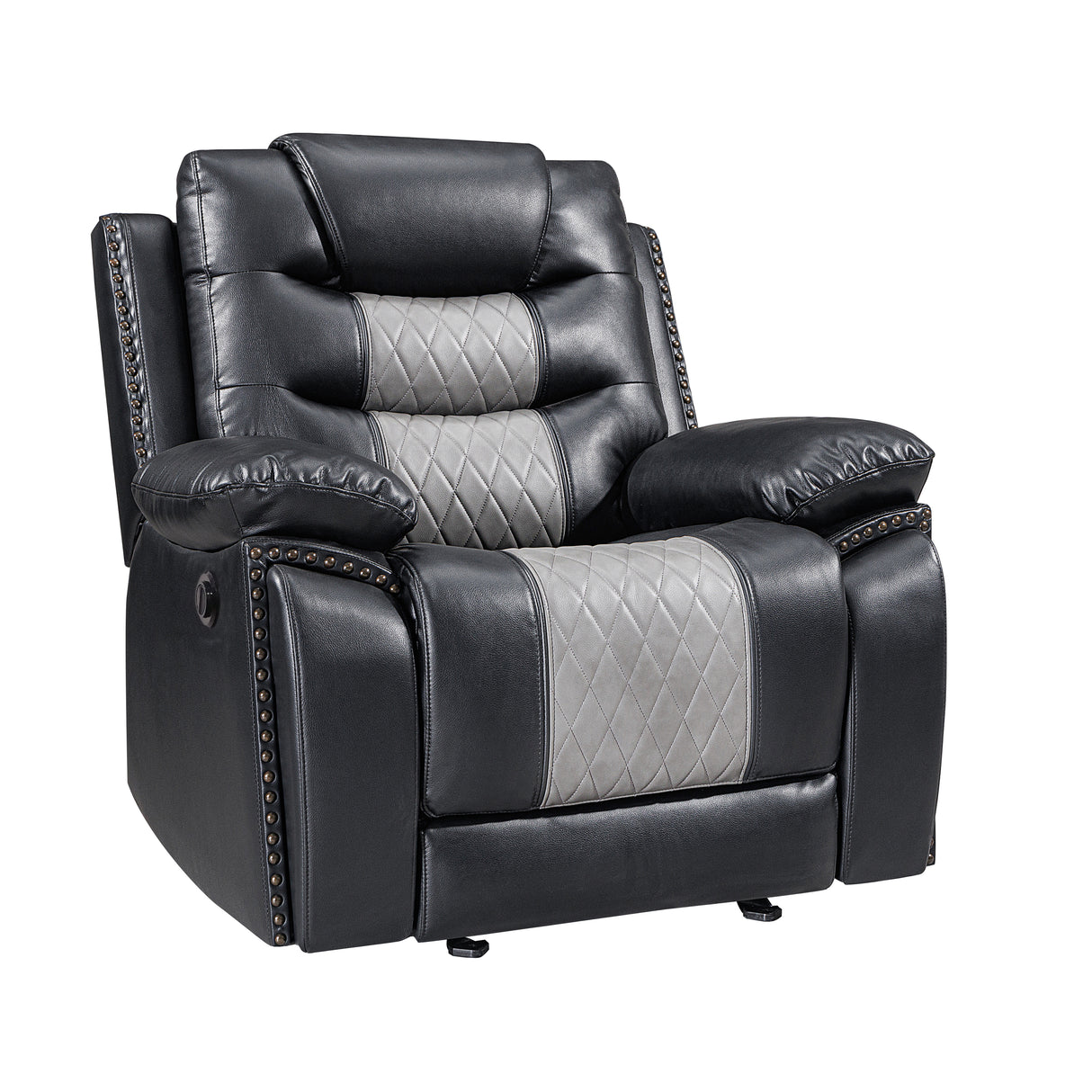 Nikko Glider Recliner W/Pwr Fr-Black/Gray