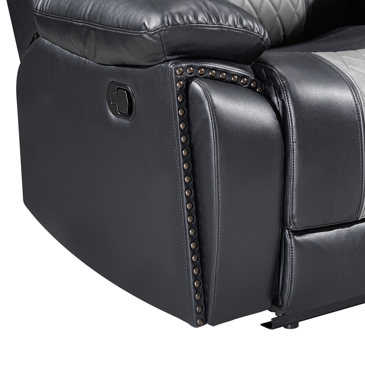 Nikko Sofa W/Dual Recliner-Black/Gray