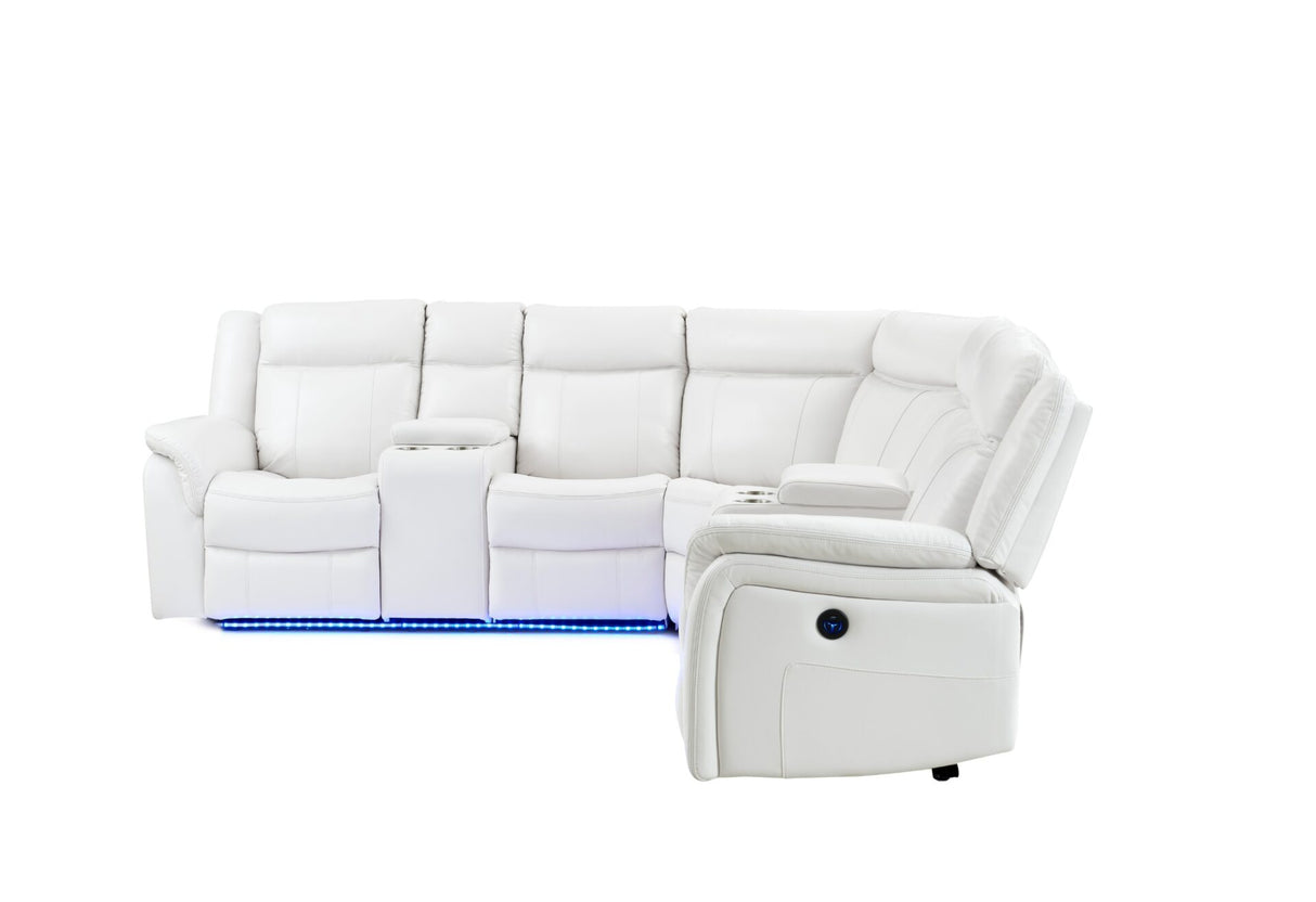 Um02 Blanche White Sectional - galleria furniture outlet