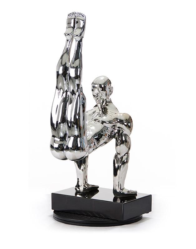 Sz0173 Silver Gymnast Modern Sculpture - galleria furniture outlet