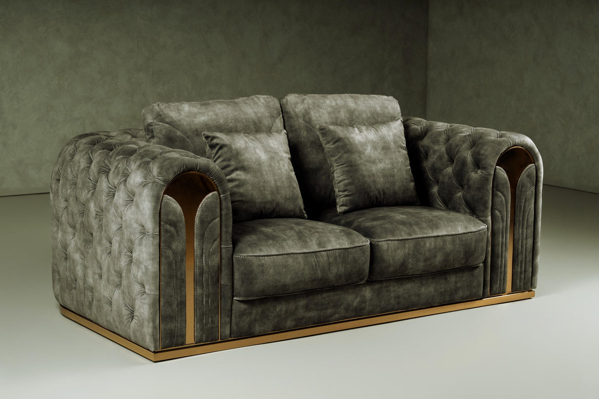Divani Casa Dosie Transitional Loveseat - galleria furniture outlet