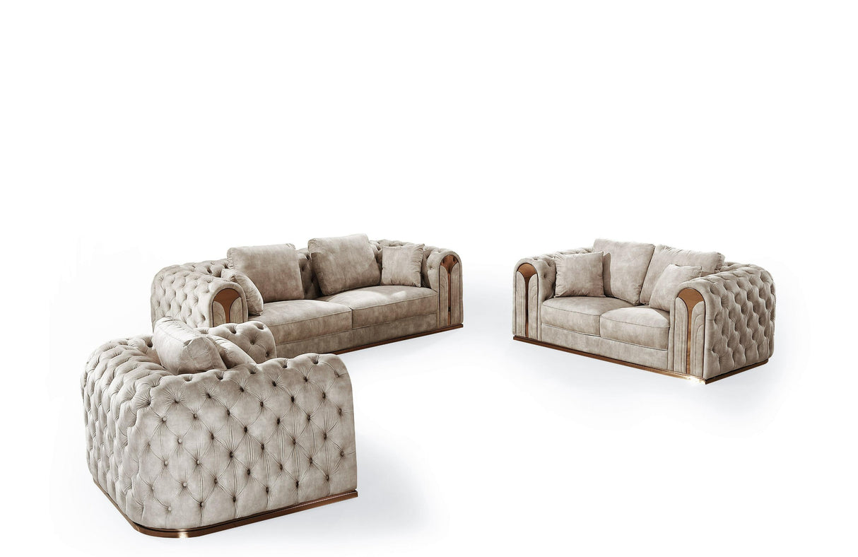 Divani Casa Dosie Transitional Sofa Set - galleria furniture outlet