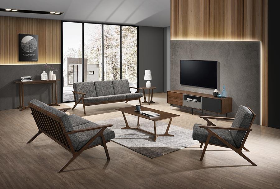 Modrest Candea Mid-Century Loveseat - galleria furniture outlet