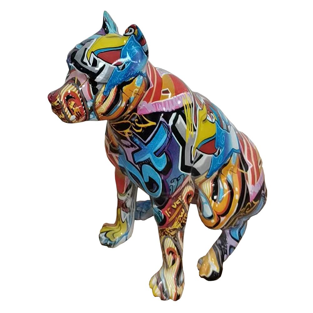 Modrest Graffiti Dog Multi Modern Sculpture - galleria furniture outlet