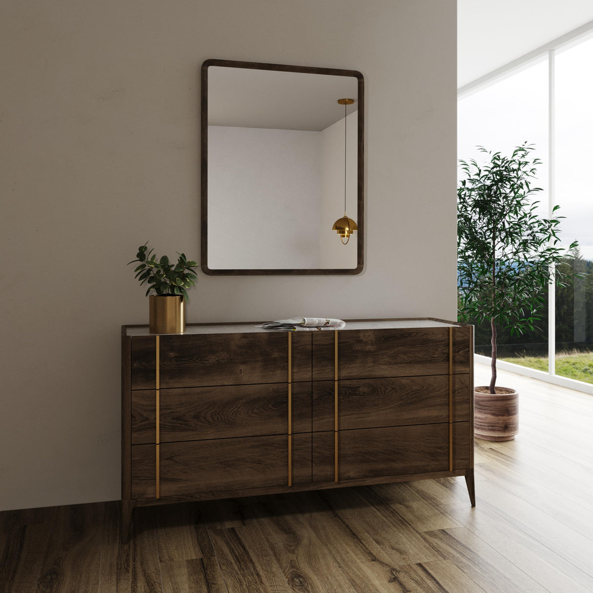 Modrest Oakley Mid-Century Mirror