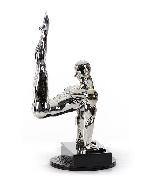 Sz0173 Silver Gymnast Modern Sculpture - galleria furniture outlet