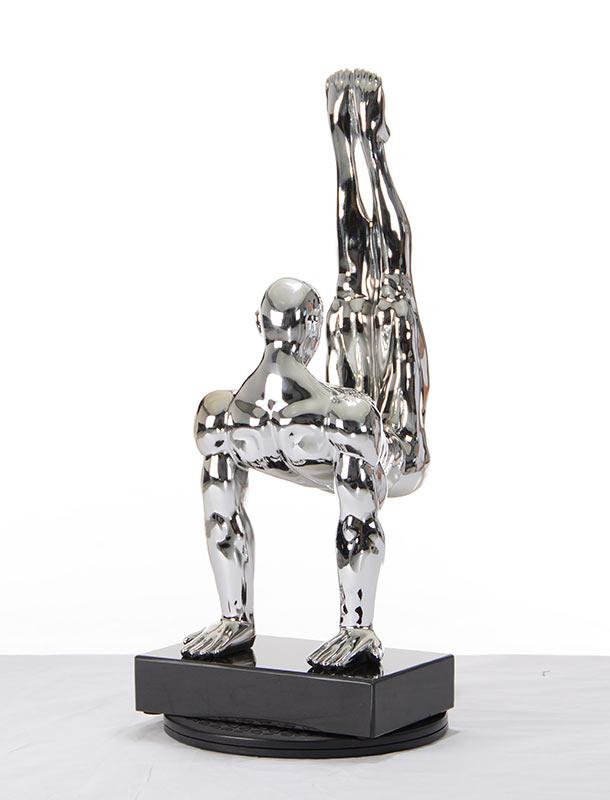 Sz0173 Silver Gymnast Modern Sculpture - galleria furniture outlet