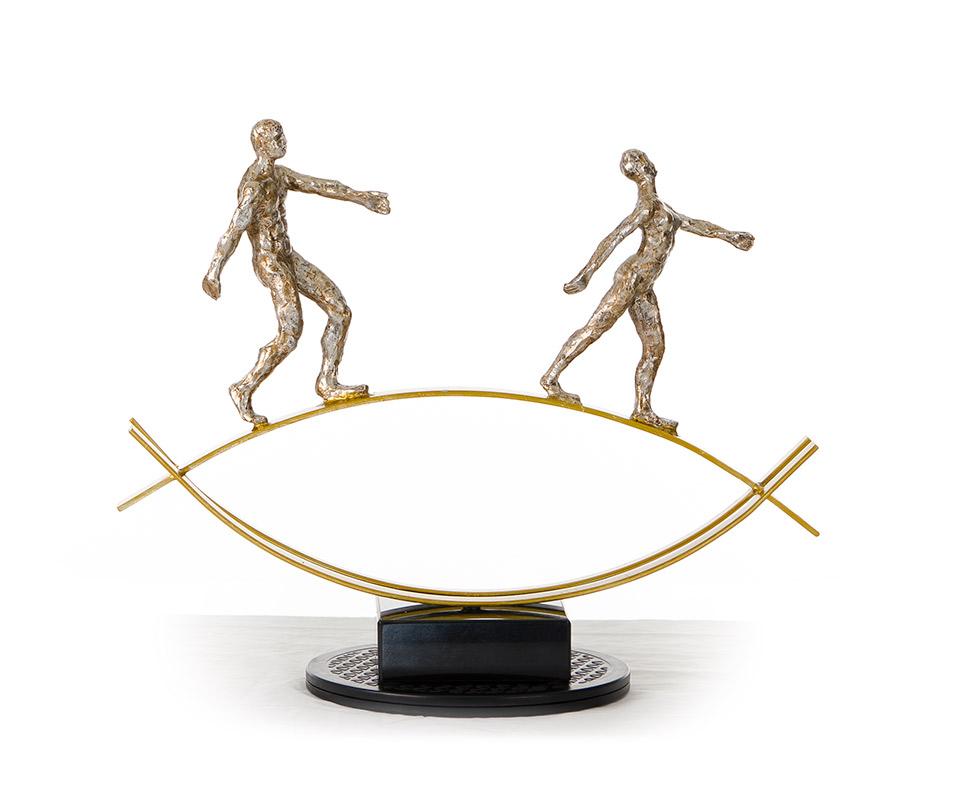 Sz0241 Bronze Acrobats Modern Sculpture - galleria furniture outlet