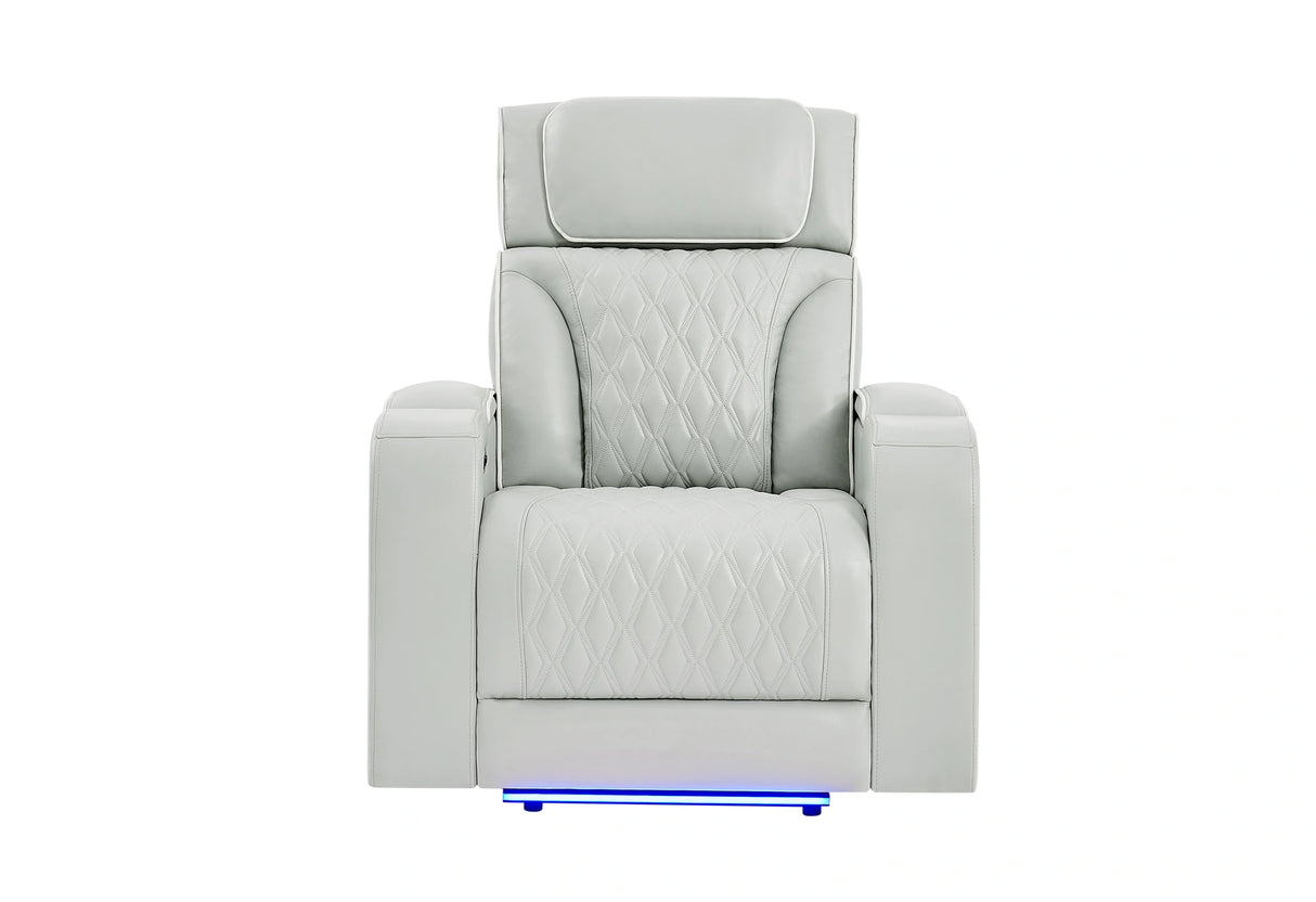 U8611 Blanche Power Recliner with Power Headrest and LED
